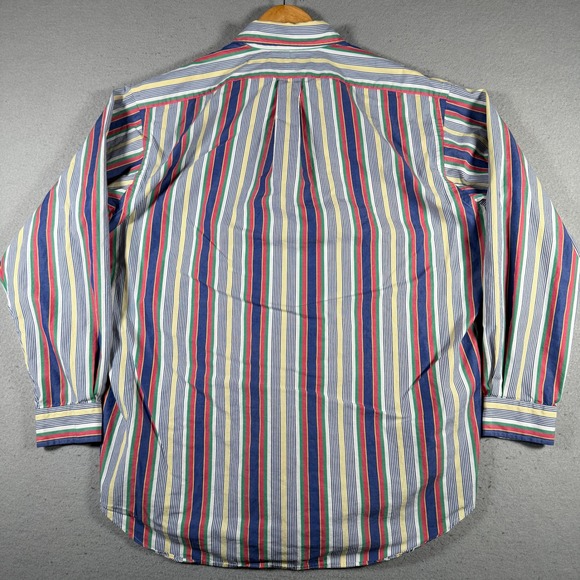 Polo Ralph Lauren Blake Mens Large Multi Color Striped Cotton Button Down Shirt - Picture 2 of 11